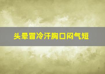 头晕冒冷汗胸口闷气短