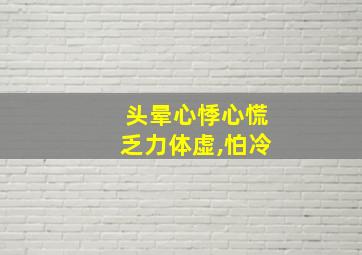 头晕心悸心慌乏力体虚,怕冷