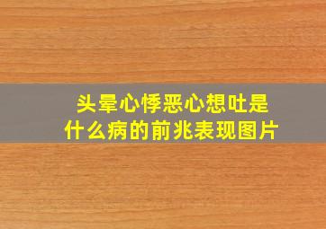 头晕心悸恶心想吐是什么病的前兆表现图片