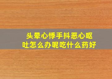 头晕心悸手抖恶心呕吐怎么办呢吃什么药好