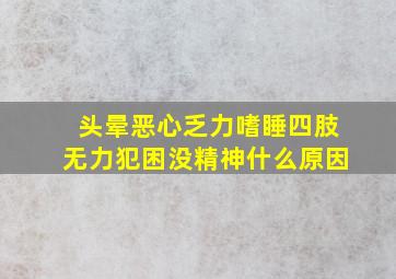 头晕恶心乏力嗜睡四肢无力犯困没精神什么原因