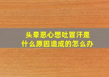 头晕恶心想吐冒汗是什么原因造成的怎么办