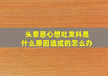 头晕恶心想吐发抖是什么原因造成的怎么办