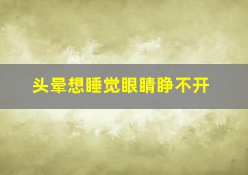 头晕想睡觉眼睛睁不开