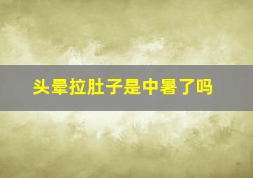 头晕拉肚子是中暑了吗