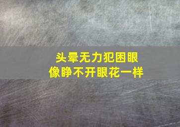 头晕无力犯困眼像睁不开眼花一样