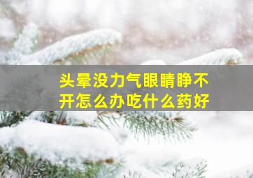 头晕没力气眼睛睁不开怎么办吃什么药好