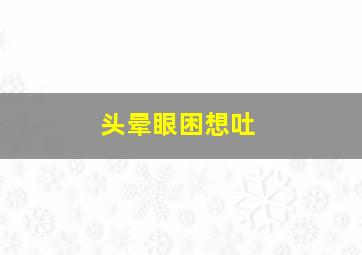 头晕眼困想吐