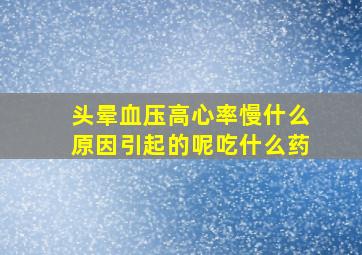 头晕血压高心率慢什么原因引起的呢吃什么药