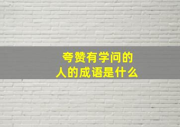 夸赞有学问的人的成语是什么