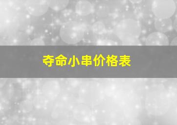 夺命小串价格表