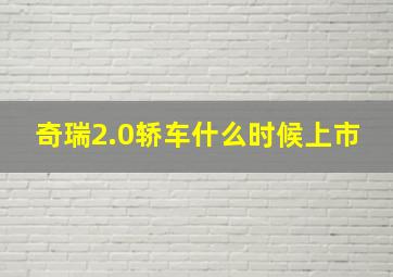 奇瑞2.0轿车什么时候上市