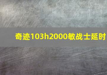 奇迹103h2000敏战士延时