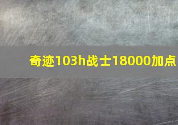 奇迹103h战士18000加点