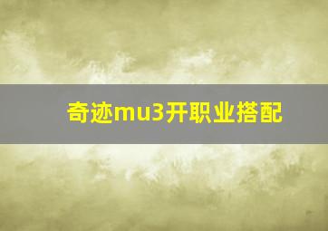 奇迹mu3开职业搭配