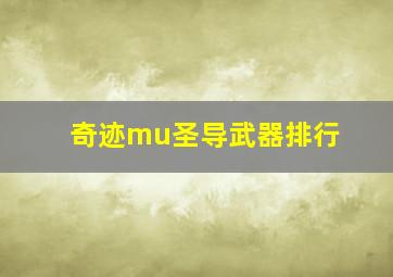 奇迹mu圣导武器排行