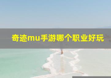 奇迹mu手游哪个职业好玩