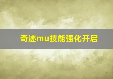 奇迹mu技能强化开启