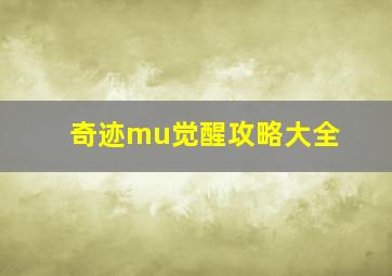 奇迹mu觉醒攻略大全