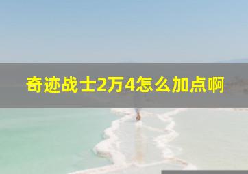 奇迹战士2万4怎么加点啊