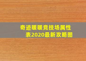 奇迹暖暖竞技场属性表2020最新攻略图