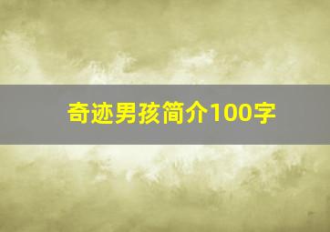 奇迹男孩简介100字