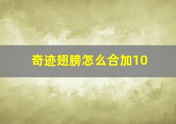 奇迹翅膀怎么合加10