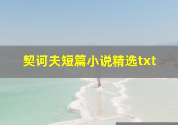 契诃夫短篇小说精选txt