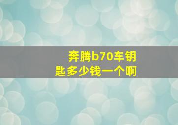 奔腾b70车钥匙多少钱一个啊