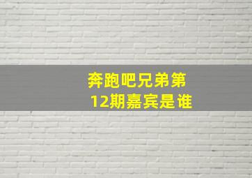 奔跑吧兄弟第12期嘉宾是谁