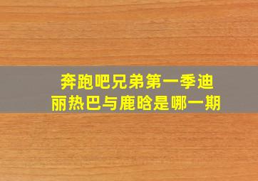 奔跑吧兄弟第一季迪丽热巴与鹿晗是哪一期