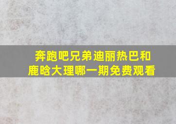 奔跑吧兄弟迪丽热巴和鹿晗大理哪一期免费观看