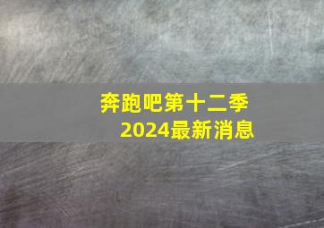 奔跑吧第十二季2024最新消息