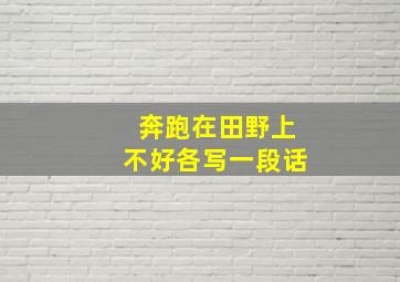 奔跑在田野上不好各写一段话