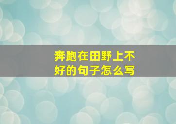 奔跑在田野上不好的句子怎么写