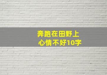 奔跑在田野上心情不好10字