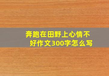 奔跑在田野上心情不好作文300字怎么写