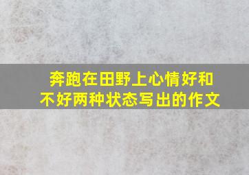 奔跑在田野上心情好和不好两种状态写出的作文