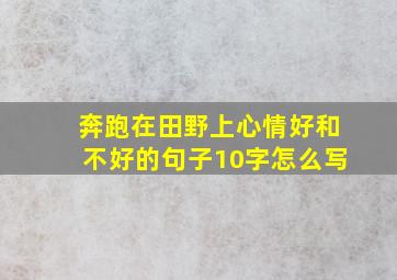 奔跑在田野上心情好和不好的句子10字怎么写