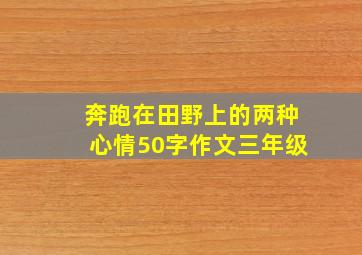 奔跑在田野上的两种心情50字作文三年级