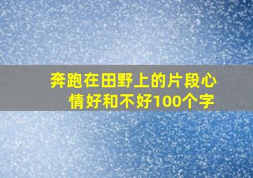 奔跑在田野上的片段心情好和不好100个字