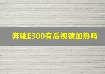 奔驰E300有后视镜加热吗