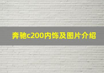 奔驰c200内饰及图片介绍