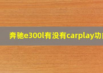 奔驰e300l有没有carplay功能