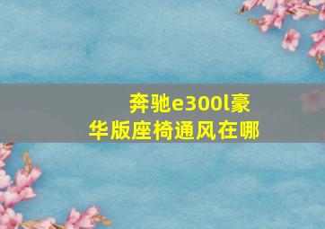 奔驰e300l豪华版座椅通风在哪