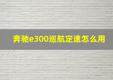 奔驰e300巡航定速怎么用