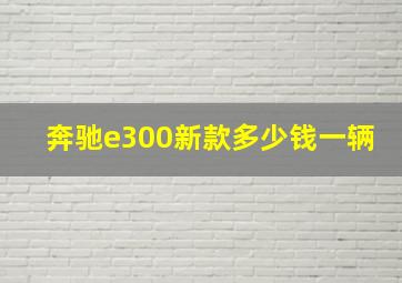 奔驰e300新款多少钱一辆