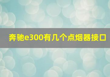 奔驰e300有几个点烟器接口