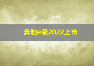 奔驰e级2022上市