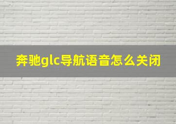 奔驰glc导航语音怎么关闭